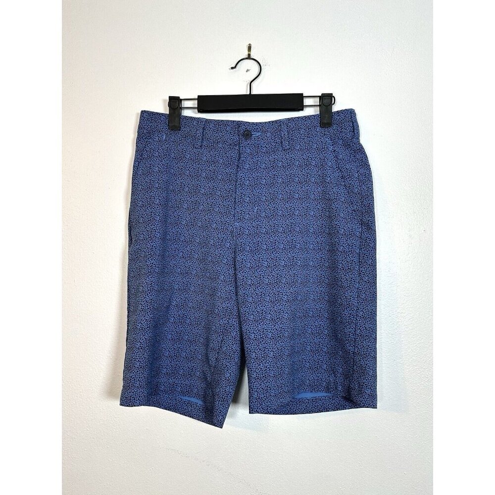 JACK NICKLAUS Golf Shorts Men's Printed Size 30 Flat‎ Front Blue Pockets Comfort